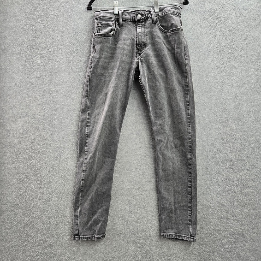 Levi's 512 Men Jeans 30X30 Gray Denim Slim Taper Fit Button 27" Inseam